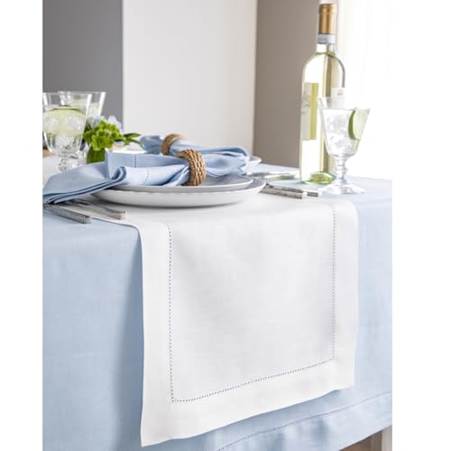 image for Solino Home Linen White Table Runner 120 Inches Long - 100% Pure Linen