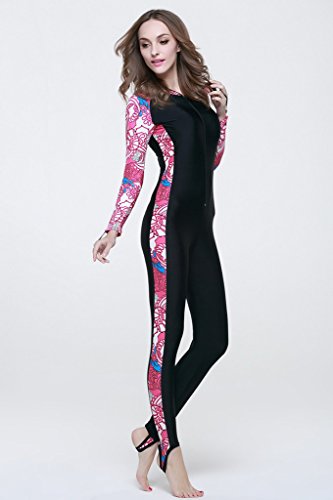 Micosuza Long Sleeves One Piece Swimsuit For Women Pink #TOP2