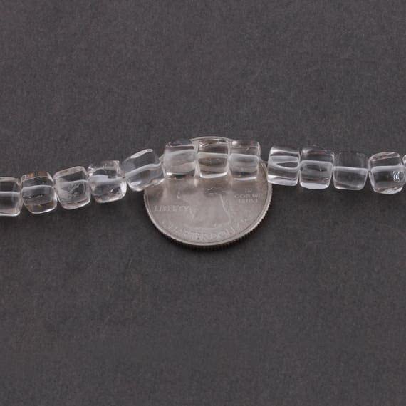 Quartz cristal perles de qualité sans éclats cubes lisses 6-7mm pour montages de bijoux fluides