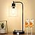 Industrial Table Lamp with 2 USB Charging Ports, Fully Stepless Dimmable Modern Nightstand Lamp, Glass Shade Bedside Desk Lamp for Bedroom Living Room Office, 6W 2700K LED Edison Bulb Included