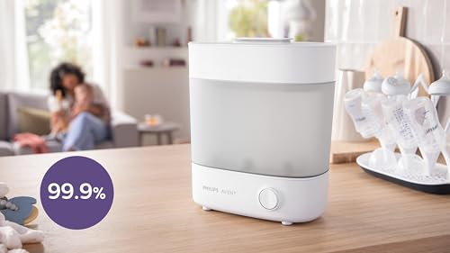 Image of Philips Avent Sterilizer| Babies Fall Ill Less in Philips Avent Sterilizer Homes & get 2X Better Germ Protection vs Boiling*| Kills 99.9%** Germs in 10 mins | 2 Yr Warranty | SCF291 /00 + SCY903 /04 Combo