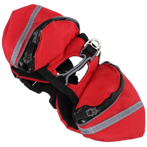 TOBBOMEY 犬のサドルバッグ 犬のリュック 犬用バンダナ 大型犬用リード 子犬用パッド ダックスフンド 犬用ペットキャリア 小型犬用ドッグジャケット 犬のキャンプのバックパック 赤