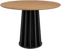 Mesa de Jantar Redonda 105cm para 4 Lugares Dalla Costa - Freijó/Preto Fosco