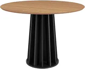 Mesa de Jantar Redonda 105cm para 4 Lugares Dalla Costa - Freijó/Preto Fosco