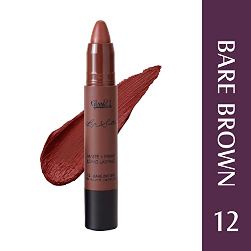 Image of Glam21 Lip Sutra Non-Transfer Crayon Lipstick |Lightweight & Longlasting| Creamy and comfortable on lips -2.8 gm | Bare Brown-12