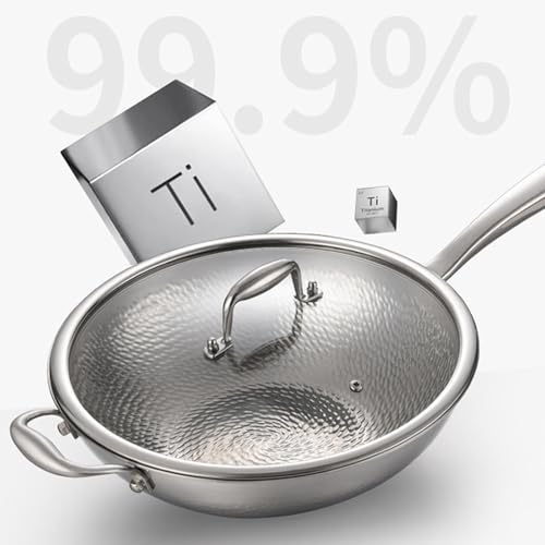 Wok de titanio martillado 12.6 pulgadas con tapa miniatura 2
