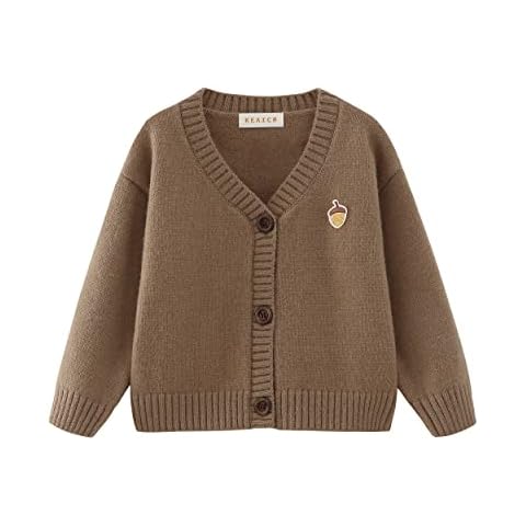 KEAICO Boys Girls Cardigan 2-7 Years, brown, 2-3 Years Cover