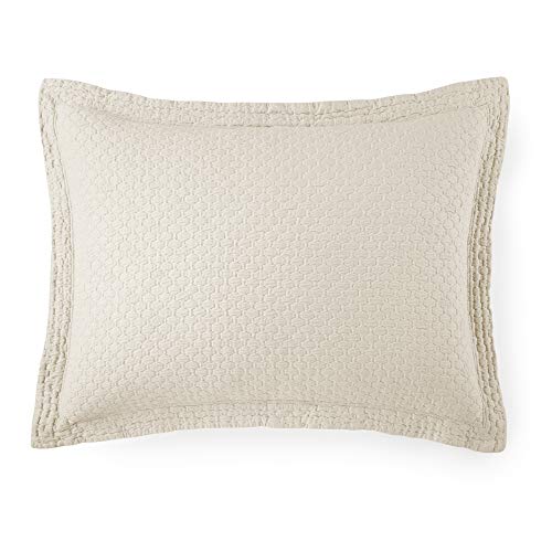 Peacock Alley Juliet Matelasse Shams - 100% Cotton Lightweight, Beautiful, Textured Basket Weave Pattern - Standard (Linen)