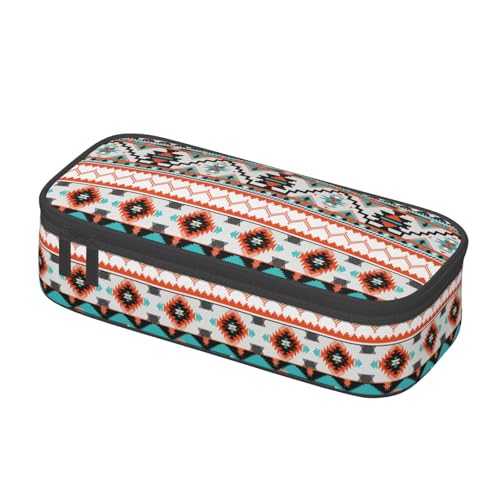 Image of Aztec Ethnic Tribal Pencil Case Organizer Big Capacity Pencil Pouch Stationery With Zipper School Supplies Pencil Bag For Girls Boys Office