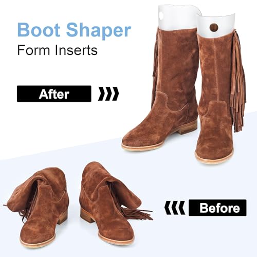 Ruisita 10 Pieces (5 Pairs) Boot Shaper Form Inserts Boots Tall Support for Women and Men (16 inches, Clear)