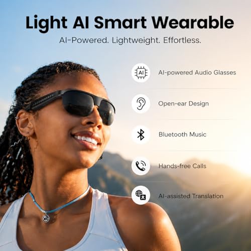 Image of Futopia AIVIS-L AI Smart Audio Glasses with ENC Noise Cancellation, Stereo Speakers, AI Translation-Hands-Free Music,Calls,Open Ear Music, Sport Headset, Intelligent Eyewear, Connect with Your Mobile