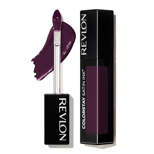 Image of REVLON ColorStay Satin Ink Crown Jewels Liquid Lipstick, Longlasting & Waterproof Lipcolor, Moisturizing Creamy Formula Infused with Black Currant Seed Oil, 036 Royal Amethyst, 0.17 fl oz.