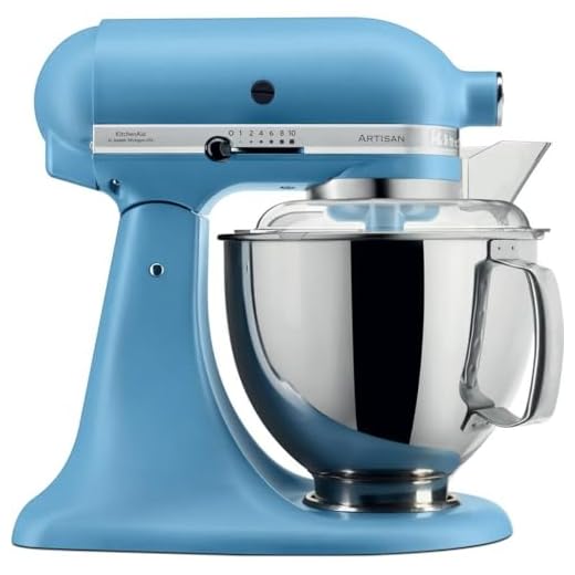 KitchenAid Robot Pâtissier - Artisan - Robot cuisine multifonctions à tête inclinable - Avec 7 accessoires - Bol de 4,6 L - Bleu vintage