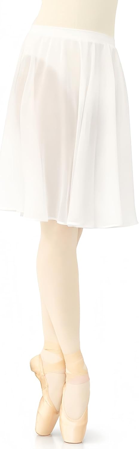 Women’s Ballet Academy Practice Skirt, 360° Full Circle Rehearsal Skirt with Elastic Waist,Knee Length