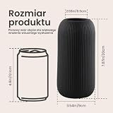 Nowoczesny wazon ceramiczny, żebrowany, kształt cylindryczny (czarny)