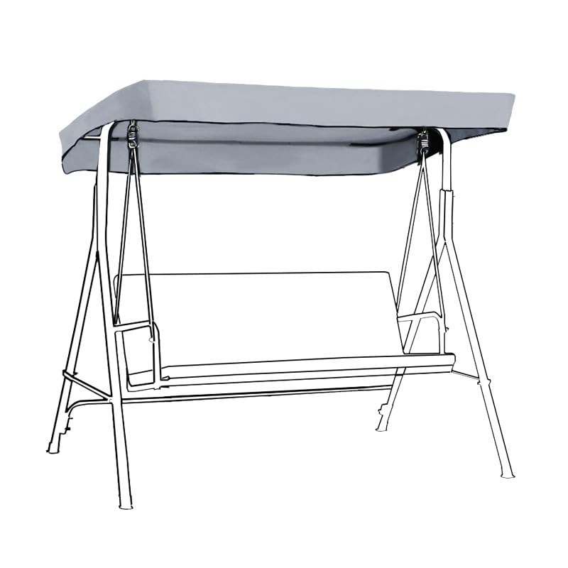 Gardenista Garden Swing Canopy Replacement | Water Resistant | Only For Outdoor Seat Hammock | Great for Sun Shade | 3 Seater (Only Canopy) (Grey)
