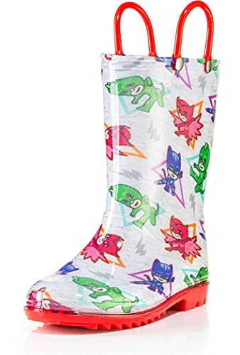 PJ Masks boys Character Printed Waterproof Easy-On Handles PVC Rain Boots (numeric_9)