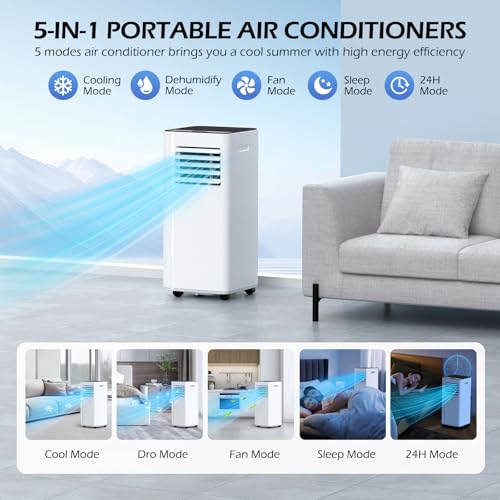 Image of 16000 BTU Portable Air Conditioners with WiFi APP, 5-in-1 Portable AC Unit for Large Room up to 750 Sq.Ft with Fast Cooling, Dehumidifier, Fan, Quiet 40dB Sleep Mode, 24H Timer for Home, Office