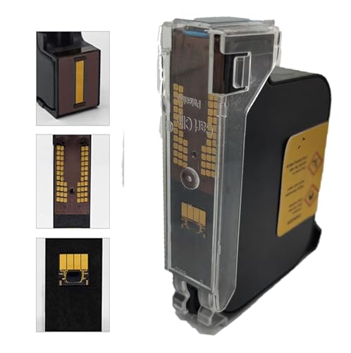 Image of Blue Power W3T10B Inkjet Printer Black 2590 Solvent Print Cartridge 12MM with Fast Dry Time and RFID Chip Compatibility