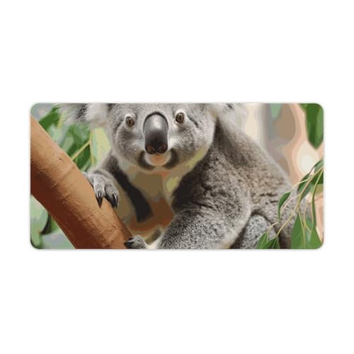 Tapis de souris bureau koala mignon tapis d'écriture grand format antidérapant
