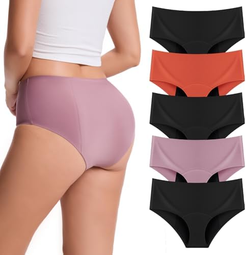 ToVii Reusable Period Underwear for Women Heavy Flow Period Panties Leak Proof Menstrual Underwear Multicolor S