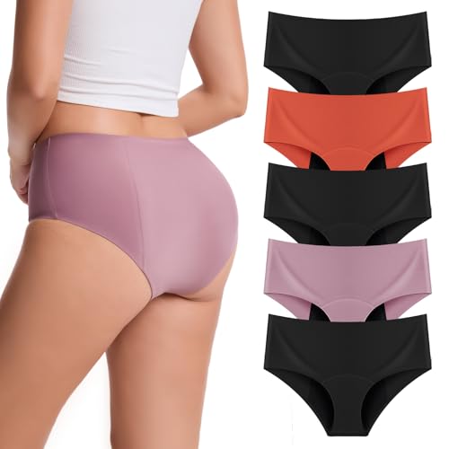 ToVii Reusable Period Underwear for Women Heavy Flow Period Panties Leak Proof Menstrual Underwear Multicolor M