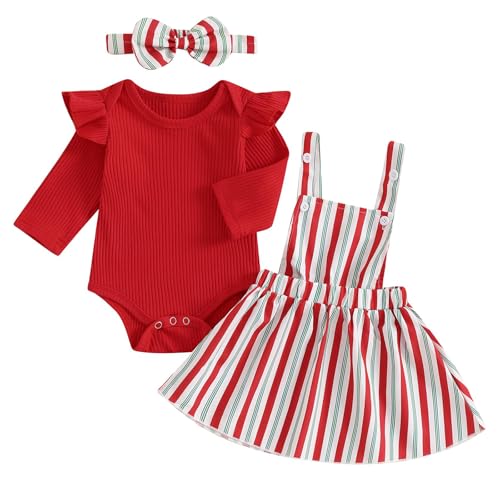 Mubineo Baby Girl Christmas Skirt Outfits Cute Clothes Long Sleeve Romper Overall Skirt Dress Halloween Newborn Outfit