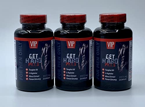 Testosterone Booster for Men Sex Natural - GET Hard Pills (for Men ONLY) - Maca yohimbe - 3 Bottles 180 Capsules