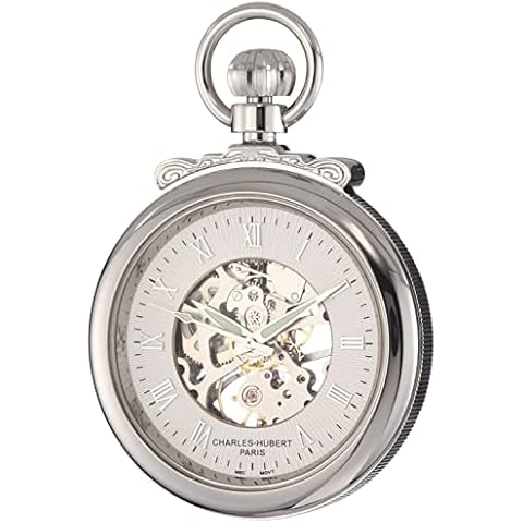 Charles-Hubert, Paris 3903-W Classic Collection Open Face Mechanical Pocket Watch Cover