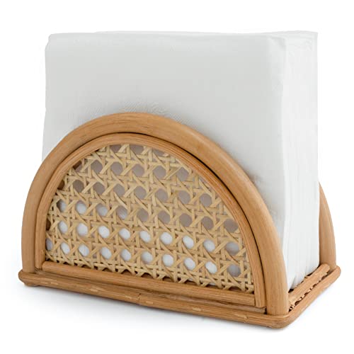 Rattan Napkin Holder Table Farmhouse Napkin Holder Kitchen French Country Vintage Napkin Dispenserboho decor Farmhouse Distressed Wooden Rustic Coastal Picnic Table Napkin Holder