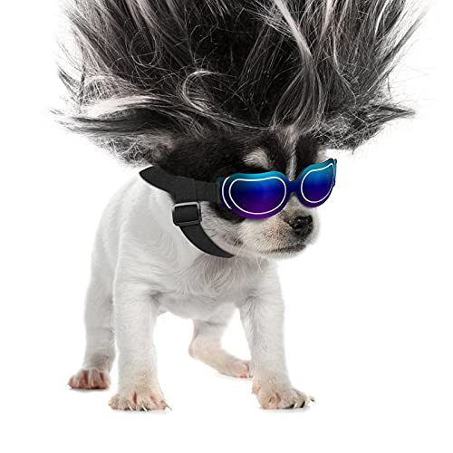 Pawaboo Dog Sunglasses, Small Dogs Goggles with Adjustable Band, Waterproof Windproof Snowproof Fashion and Cool Glasses…