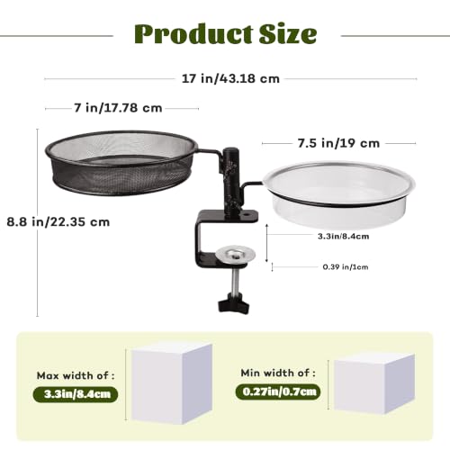 2 Pack Deck Bird Feeders Deck Mount Bird Bath Spa for Dual Use Deck Flower Stand Flower Pot Great for Attracting Birds Detachable and Adjustable Heavy Duty Sturdy Steel,Bronze - image 2