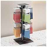 exproyzk Expositor Giratorio con Ganchos — Organizador Metálico De Alta Resistencia para Mostrador, Ideal para Accesorios Pequeños, Comercios Minoristas, Vendedores, Puntos(Black,Square)