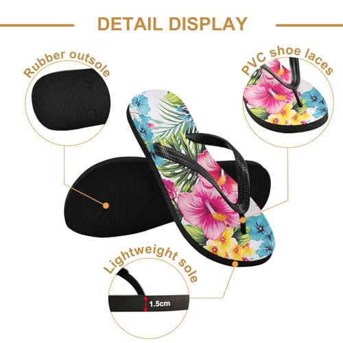 Women Beach Summer Casual Flip Flop Tropical Summer FlowerQuick Dry Sandals Slipper for Men 214B30302