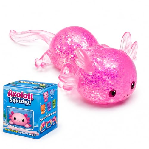 Tibberly Axolotl Squishy Toy, Soft Slow Rising Stress Ball, Cute Fidget Squeeze Sensory Toy for Anxiety Relief, Relaxation, Kids and Adults