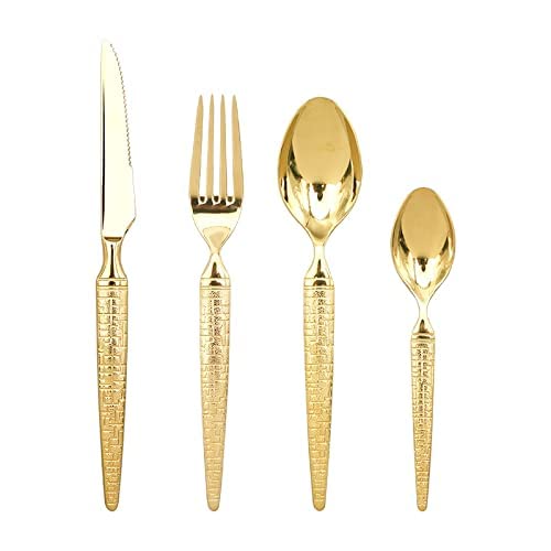 Ensemble de couverts dorés de luxe 4 pièces ménagère chic table de fête