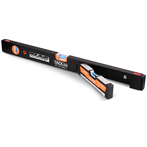 Level Magnetic, Tacklife MT-L04 24-Inch Magnetic Torpedo Level with Black Aluminum Alloy Body, 90Â° vertical Level, X,Y Axis Measuring, Shock Resistant, Blue Bubble, Standard and Metric Rulers