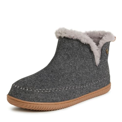 Image of Dearfoams Men's Memory Foam Indoor House Slippers Brixen Ankle Boot House Shoes - Gifts for Men