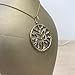 Handmade Artisan Tree of Life solid 14k gold circle necklace with diamonds