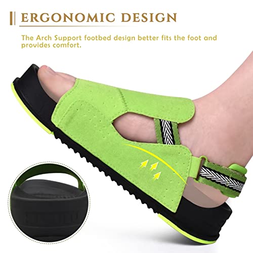 Kuailu Womens Comfy Walking Platform Plantar Fasciitis Arch Support Ladies Athletic Orthopedic Cushion Chunky Thick Foam Flatform Back Strap Sandles Summer Open Toe Beach Pool Slingback Green Size 5 #TOP5