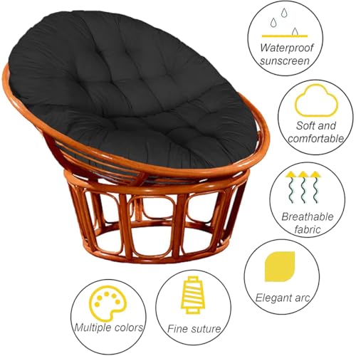 Balancelle œuf d'extérieur sublimée par un coussin bleu