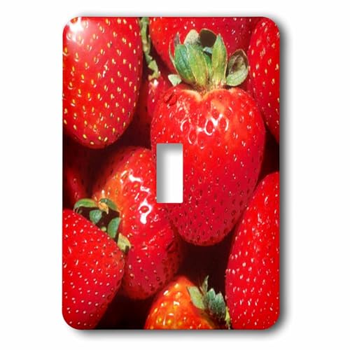 Interrupteur simple motif fraises rouges 3dRose lsp_80467_1 finition premium