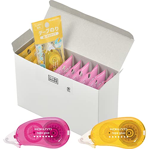 コクヨ テープのり しっかり貼る 使い切りタイプ ハート柄 スター柄 2色 10個パック T2-タ-D470-06HSX10