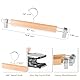 10 Stück 35cm Natur Kleiderbügel aus Holz,Robust Rockbügel, Hosenbügel mit 360° Drehbar Haken, Metall Kleiderbügel Platzsparend mit rutschfest Clips für Hosen Socken Röcke (Holzfarbe)