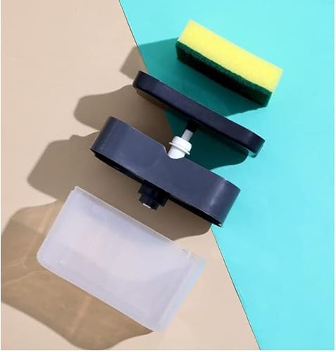PARENCE.- Spülmittelspender mit eingebautem Schwamm – großes Fassungsvermögen, einfach zu bedienen, praktischer All-in-One-Spülen-Organizer, kompaktes Design für die Küche