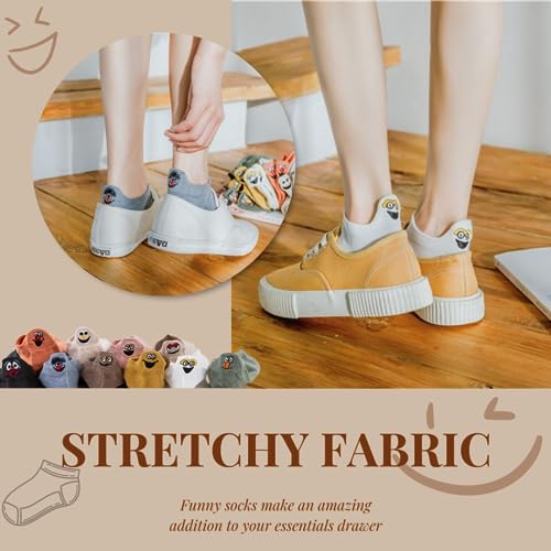 Sporzin Sneaker Socken Damen 39-42 & 35-38, 10 Paar Bunte Lustige Baumwolle Socken für Sneaker Damen mit Fersen-Motiv Stickerei, Alltag und Sport