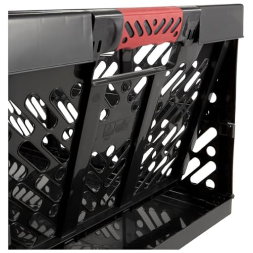 SomosTrade Klappbox 45L | Graphit - Rot | 54 x 28 x 37cm | mit Soft Touch Griffen | stabile Klappbox | Perfekte Aufbewahrung | (2 Klappbox - Graphit Rot)