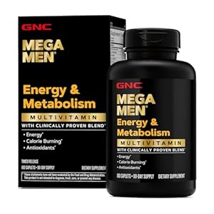 GNC Mega Men Energy & Metabolism Multivitamin | Antioxidants and Increased Calorie Burning | 180 Count