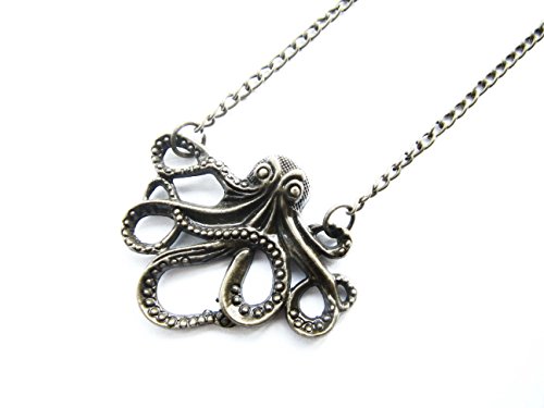 2Pcs Octopus Necklace,steampunk, Nautical, Tentacles, the Kraken, Octopus Necklace,bronze Octopus