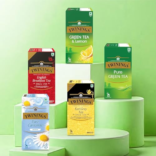 Image of Twinings Green Tea & Lemon, 25 Tea Bags| Pack of 1| Perfectly Balanced & Refreshing Taste| Light, Zesty Lemon Flavour| Low Calorie| Handpicked Green Tea Leaves| Enjoy a Hot Cup of Tea